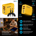 VOLTIQ PowerCharge 120 — Cargador Rápido GaN 120W con Cable 4 en 1