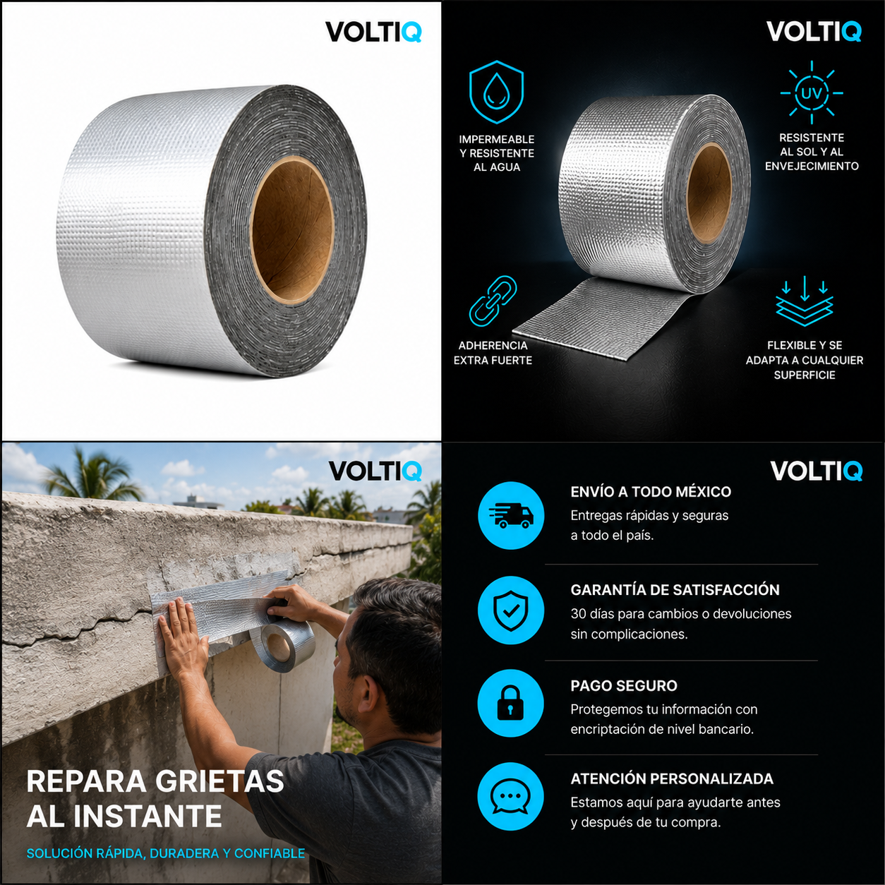 VOLTIQ SealTape — Cinta Impermeable Reparadora de Fugas 5m x 7.5cm