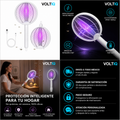 VOLTIQ ZapRacket — Raqueta Eléctrica Mata Mosquitos Recargable USB con Luz UV y Base de Soporte